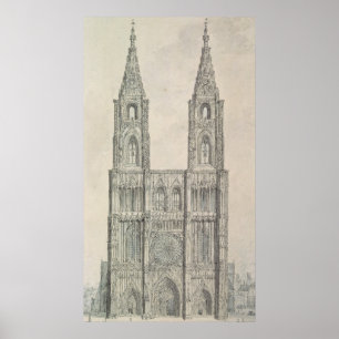 Póster Para o oeste parte dianteira da catedral de