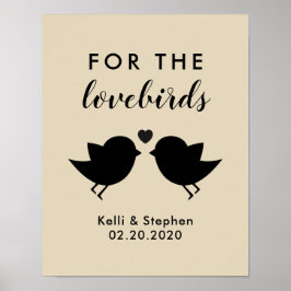 Poster Para o Sinal de Aves de Cama de Casamento