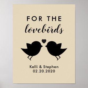 Poster Para o Sinal de Aves de Cama de Casamento