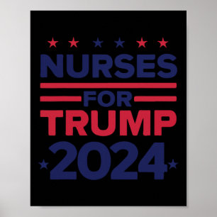 Poster Para O Sinalizador Trump 2024 Nurses Support Trump
