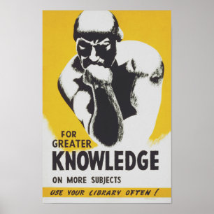 Poster Para Obter Mais Conhecimento, Use Sua Biblioteca F
