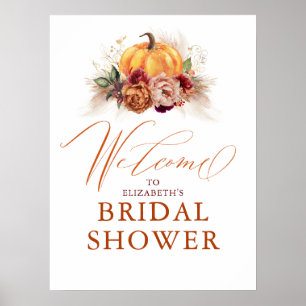 Poster Para Qualquer Festa - Flores de Terracota Abóbora 