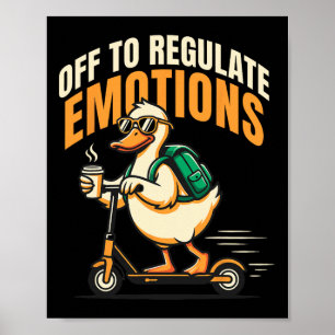 Poster Para Regular Emoções Patinete Ganso Divertido Ment