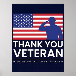 Poster Para sempre em nossa dívida—Feliz Dia dos Veterano