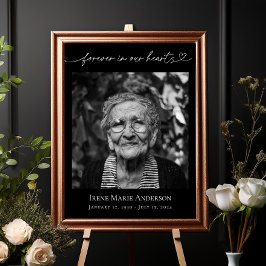 Poster Para sempre em nossos corações Foto do Funeral Mem