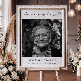 Poster Para sempre em nossos corações Foto do Funeral Mem