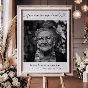 Poster Para sempre em nossos corações Foto do Funeral Mem