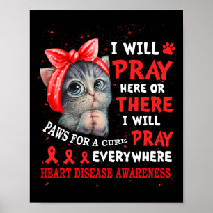 Poster Para Sensibilização para a Doença Cardíaca de Gato