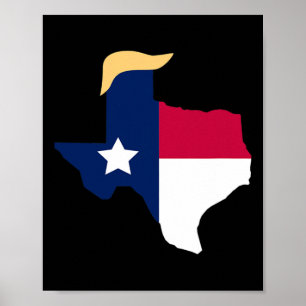 Poster Para Trump 2020 Election Texas Flag Trump Hair