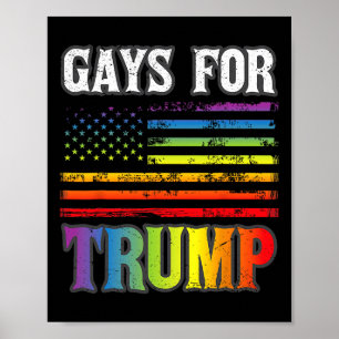 Poster Para Trump Lgbt Pride Gay Rainbow Flag Vote Republ