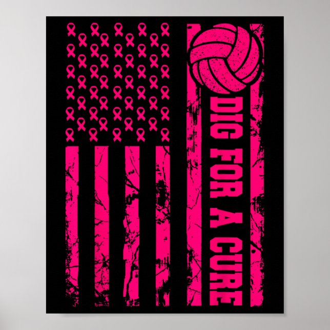 Poster Para Um Cancer De Vôlei Rosa-Americano (Frente)
