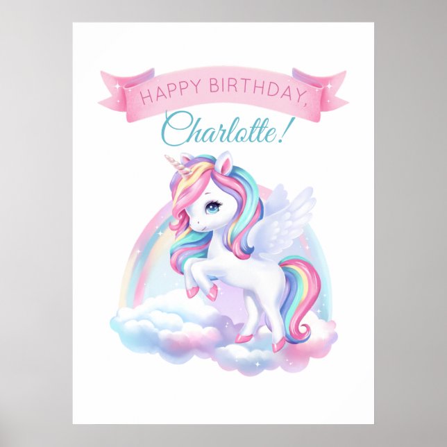 Poster para uma festa de aniversário mágica. (Frente)