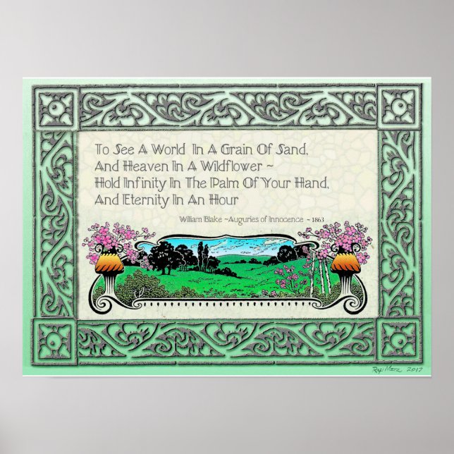 Póster "Para Ver Um Mundo Em Uma Cinza De Areia" (Frente)