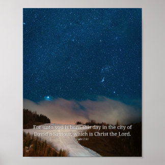 Poster Para Vós Nasceu Lucas 2:11 Escrutura de Natal