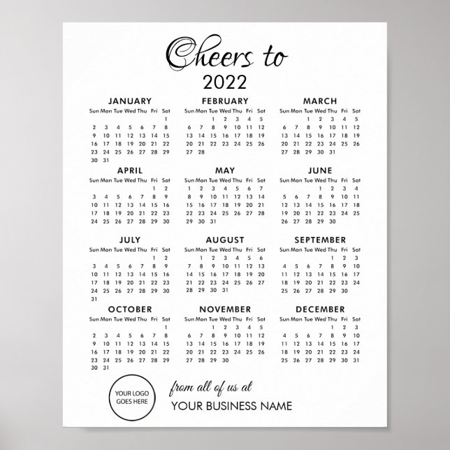 Poster Parabéns ao Calendário Empresarial 2022 Logo (Frente)