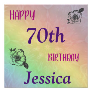 Póster Parabéns bonito e feliz 70