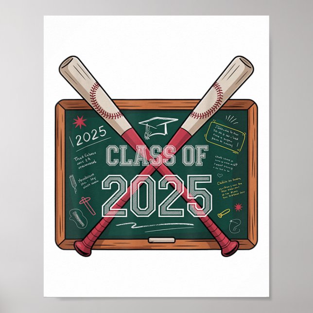 Poster Parabéns Cl De 2025 Baseball Graduation Gir (Frente)