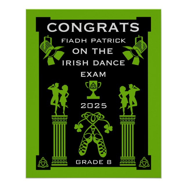 Póster Parabéns de dança irlandeses (Frente)