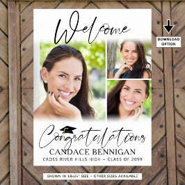 Poster Parabéns de Script de 3 Fotos de Boas-vindas para 