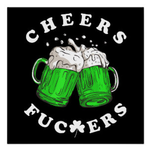 Póster Parabéns Dia de São Patrício Cerveja Divertido
