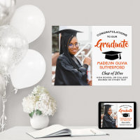 Parabéns Formando Foto Laranja Branco Graduação Pr