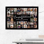 Poster Parabéns Graduação 44 Colagem de Fotos<br><div class="desc">Poster de graduação com 44 fotos de colagem de momentos especiais da vida dos formandos,  o título 'parabéns,  boné de placa-mãe,  seu nome e ano de aula.</div>
