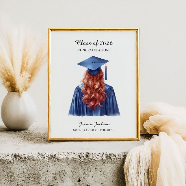 Poster Parabéns Graduada Ruiva Turma de (Criador carregado)