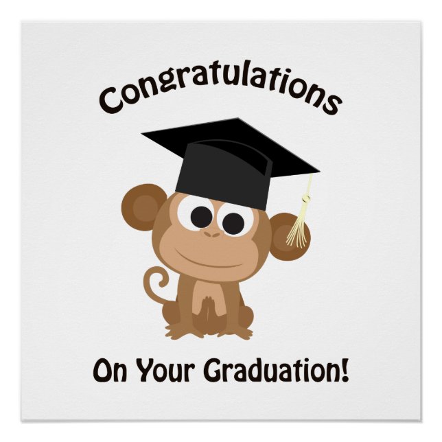 Póster parabéns no macaco da graduação (Frente)