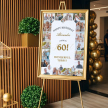 Parabéns pelo Aniversário de 60 Anos Colagem de Fo