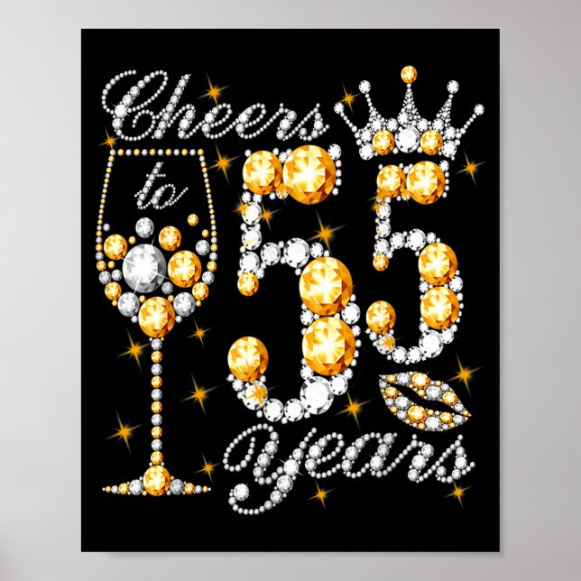 Poster Parabéns pelos 55 anos, rainha! (Frente)