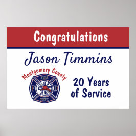 Poster Parabéns personalizados do logotipo do Fire Depart