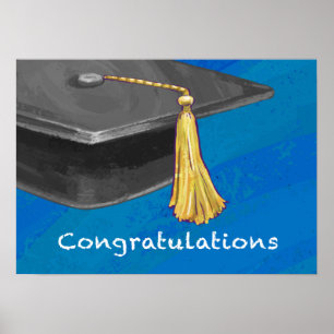 Poster Parabéns preto e azul