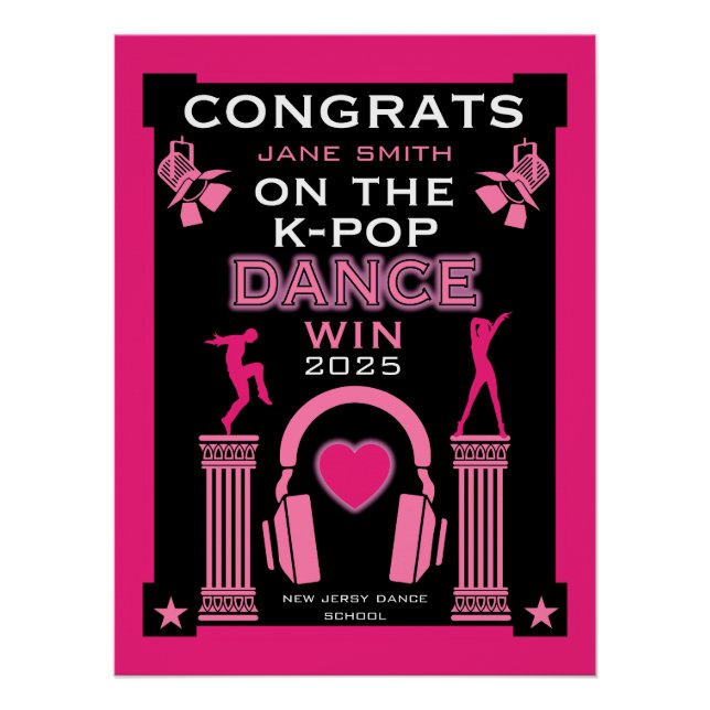 Póster Parabéns vencedores da competição de dança do K-Po (Frente)