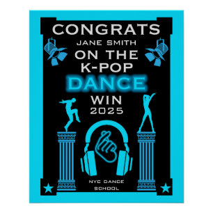 Póster Parabéns vencedores da competição de dança do K-Po