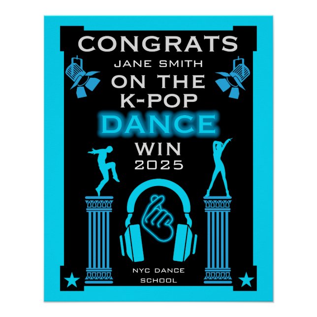 Póster Parabéns vencedores da competição de dança do K-Po (Frente)