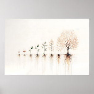 Poster Parábola do Grão de Mostarda Aquarela Cristã