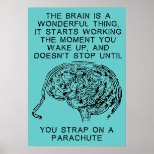 Póster Paracaídas de Trabalho Cerebral Pôster Divertido d