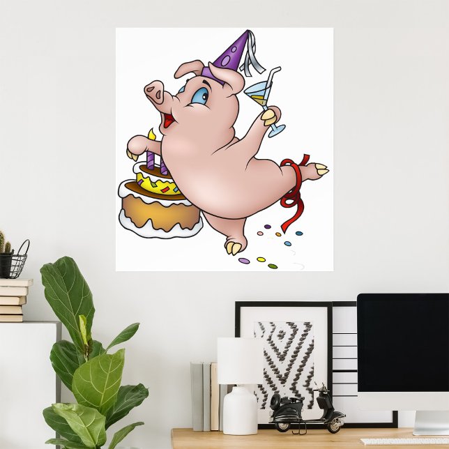 Poster Parada Birthday Pig (Criador carregado)