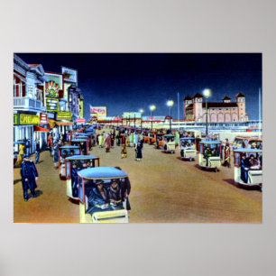 Póster Parada da cadeira de Atlantic City New-jersey na