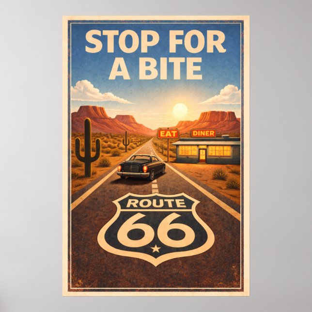 Poster Parada da Rota 66 Para Um Bocado Litho (Frente)