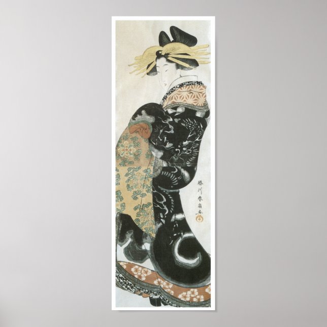 Póster Parading Courtesan, Shunsen, 1810 (Frente)