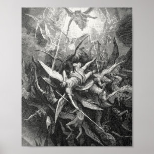 Poster Paradise Lost Fall Of Rebel Angels Gustave Dore