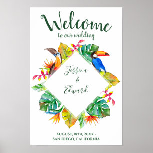 Poster Paradise Tropical Colorido Luau Boas-vindas Casame