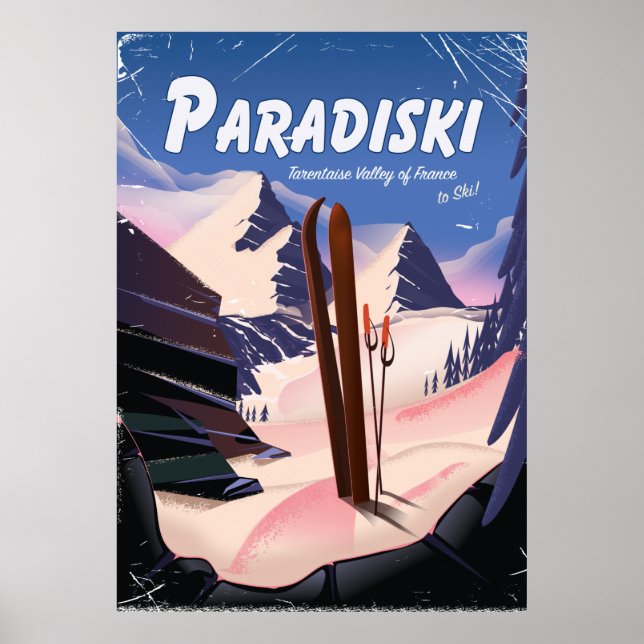 Poster Paradiski Tarentaise Valley, França, Cartaz de esq (Frente)