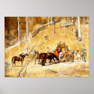 Poster Parado à Força Tom Roberts Arte Australiana 1895