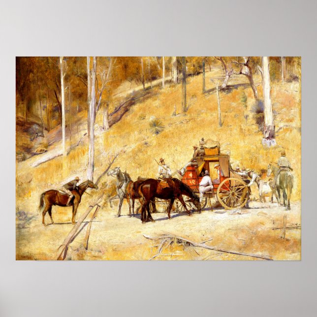 Poster Parado à Força Tom Roberts Arte Australiana 1895  (Frente)