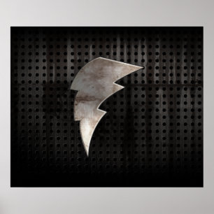 Póster Parafuso de relâmpago; Preto legal