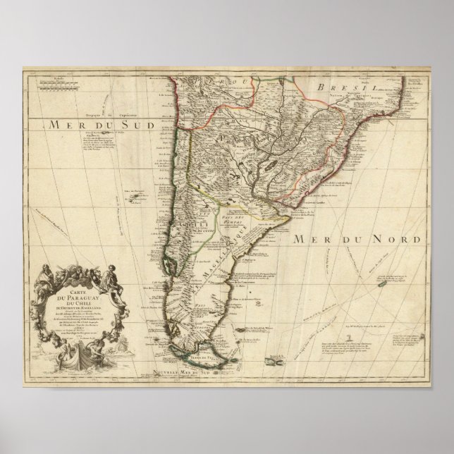 Poster Paraguai, América do Sul (Frente)