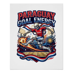 Póster Paraguai Objetivo Energia Esqueleto Atacante Naçõe