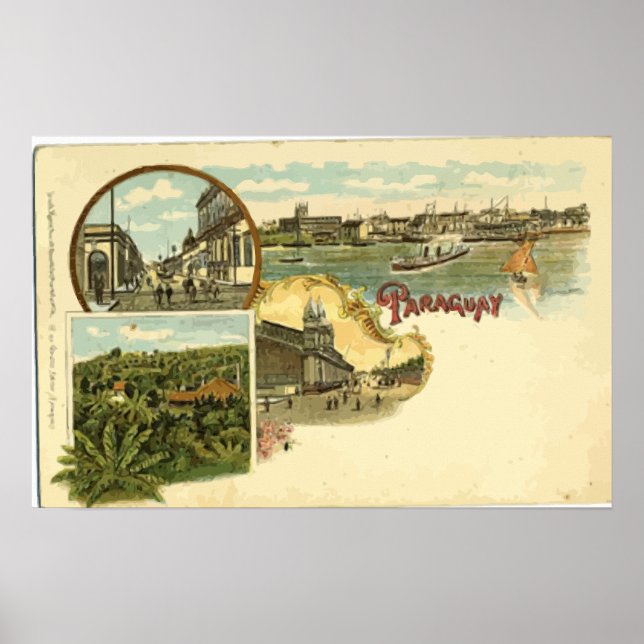 Póster Paraguai, Vintage (Frente)